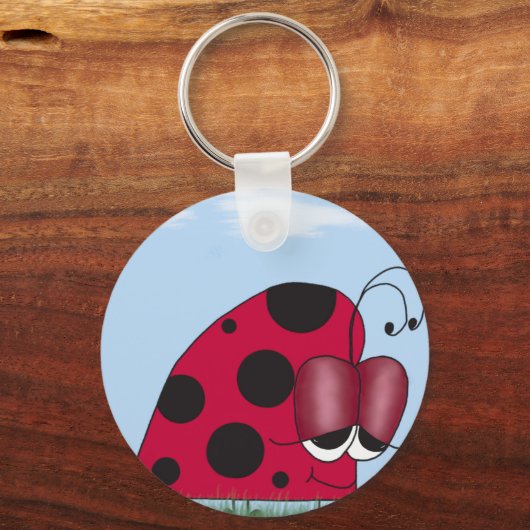 Grappig en euforisch lieveheersbeestje sleutelhanger (Voorkant)