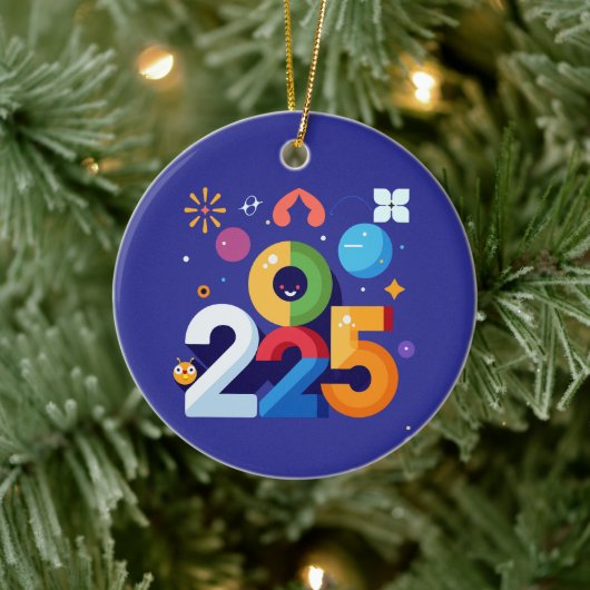 Grappig en grappig grafisch ontwerp 2025 keramisch ornament (Boom)