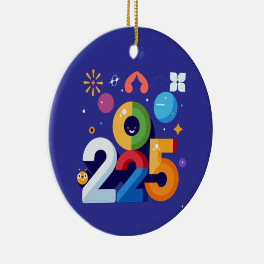 Grappig en grappig grafisch ontwerp 2025 keramisch ornament (Rechts)