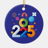 Grappig en grappig grafisch ontwerp 2025 keramisch ornament (Voorkant)
