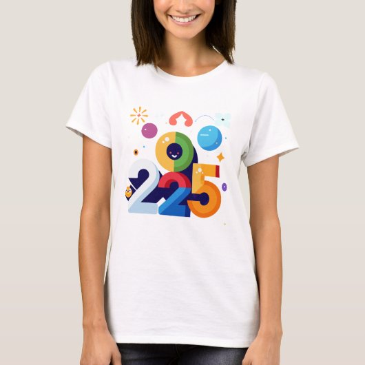 Grappig en grappig grafisch ontwerp 2025 t-shirt (Voorkant)