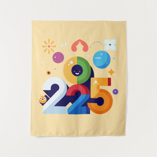 Grappig en grappig grafisch ontwerp 2025 wandkleed (Voorkant)