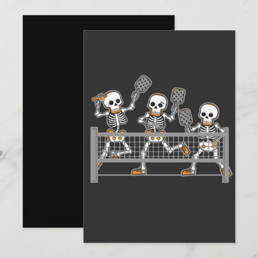 Grappig en Griezelig Drie Skelet Spelend Picklebal Kaart (Voorkant / Achterkant)