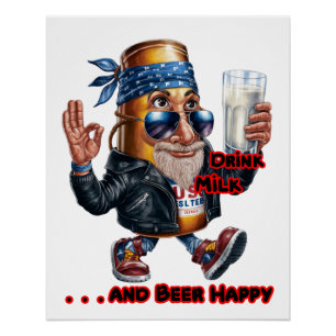 Grappig en kleurige bierblikje op een perfect poster