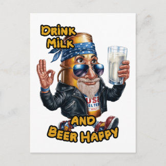 Grappig en kleurrijk blikje bier op een feestdagenkaart