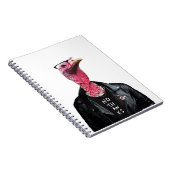 Grappig en koele kalkoen met bril en jasje notitieboek (Rechterzijde)