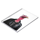 Grappig en koele kalkoen met bril en jasje notitieboek (Linkerzijde)