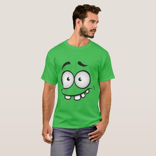 Grappig en lelijk aangezichtsgroen man t-shirt (Voorkant volledig)