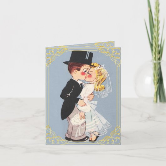 Grappig en lief cartoon bruidspaar (Voorkant)