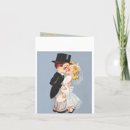 Grappig en lief cartoon bruidspaar (Achterkant)