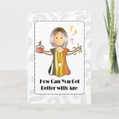 Grappig en lief Cartoon Vrouw Verjaardag Kaart (Voorkant)