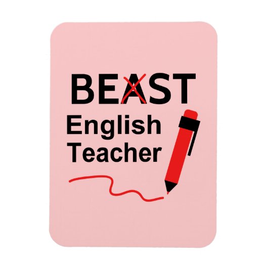 Grappig en maf, Beest of Beste Engelse leraar Magneet (Verticaal)