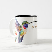 Grappig en mooi, vogelverschrikkerige vogels tweekleurige koffiemok (Voorkant links)