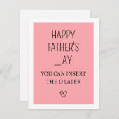 Grappig en ondeugend Vaderdag Feestdagenkaart (Voorkant / Achterkant)