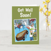 Grappig en Origineel word goed spoedig Kaart (Gele Bloem)