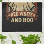 Grappig en patriottisch Rood wit en boe Theedoek (Gevouwen)