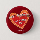 Grappig en romantisch 65e Jubileum Ronde Button 5,7 Cm (Voorkant)