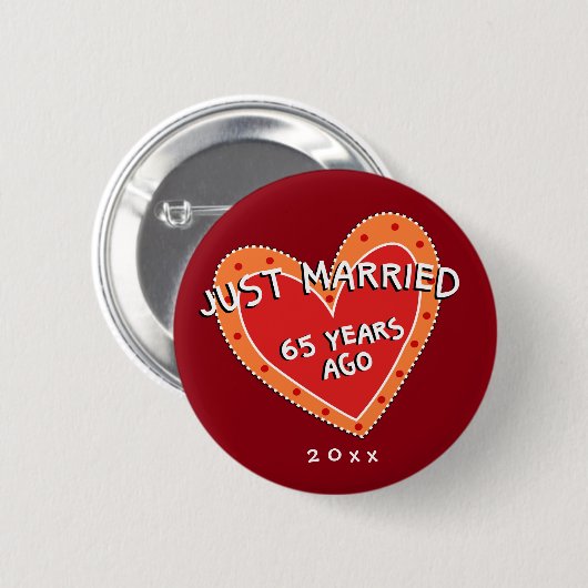 Grappig en romantisch 65e Jubileum Ronde Button 5,7 Cm (Voorkant /achterkant)