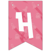 Grappig en roze Halloween thema verjaardagsfeestje Vlaggetjes (Eerste vlag)