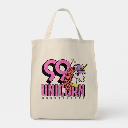 Grappig en schattig dier met Pet 99 procent eenhoo Tote Bag (Achterkant)
