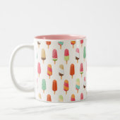 Grappig en schattig gekleurd ijspatroon tweekleurige koffiemok (Links)