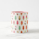 Grappig en schattig gekleurd ijspatroon tweekleurige koffiemok (Center)