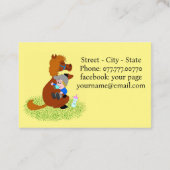 Grappig en schattig pony met baby, Babysitter Visitekaartje (Achterkant)