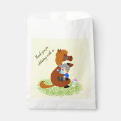 Grappig en schattig pony met baby - kinderverjaard bedankzakje (Voorkant)