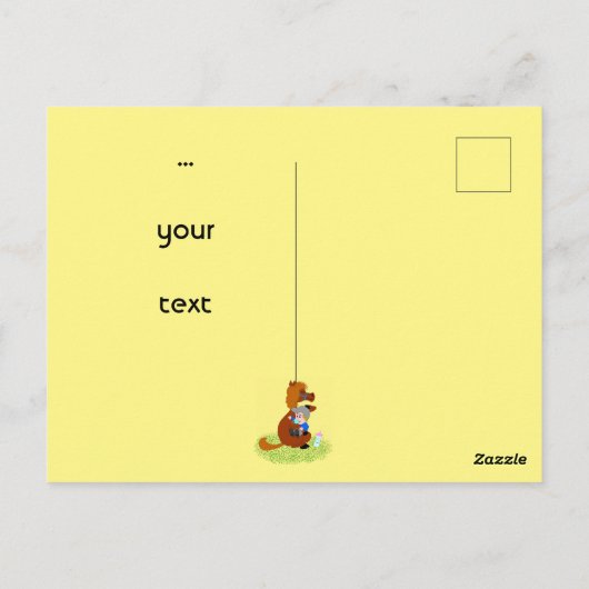 Grappig en schattig pony met baby - kinderverjaard briefkaart (Achterkant)