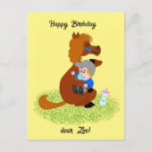 Grappig en schattig pony met baby - kinderverjaard briefkaart (Voorkant)