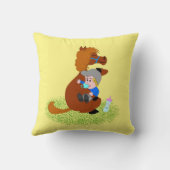Grappig en schattig pony met baby - schattig kussen (Achterkant)
