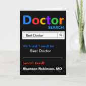 Grappig en Schattige Best Doctor Search Bedankkaart (Voorkant)