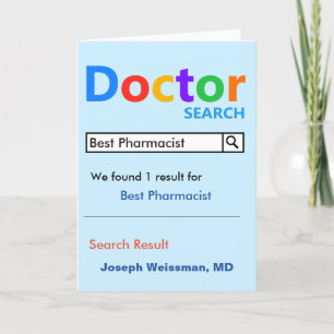 Grappig en Schattige Beste Apotheker Zoeken Bedankkaart