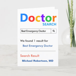 Grappig en Schattige Beste Emergency Room Doctor Bedankkaart