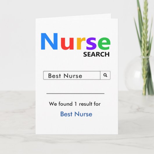 Grappig en Schattige Beste Nurse Search Bedankkaart (Voorkant)