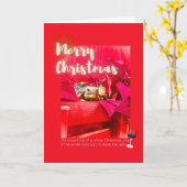 Grappig en Schattige WIJNkerstcitaat met schildpad Kaart (Gele Bloem)