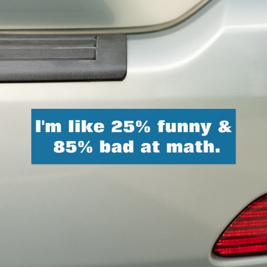 Grappig en slecht in de wiskunde bumpersticker (Op auto)