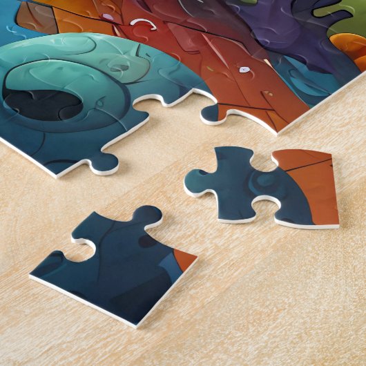 Grappig en speels design voor kinderen legpuzzel (Zijkant)