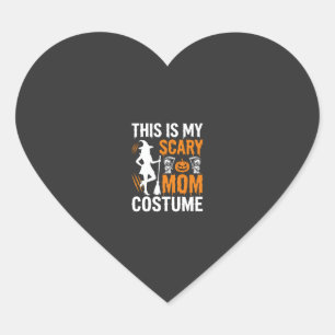 Grappig eng moedercostuum Halloween heks Hart Sticker