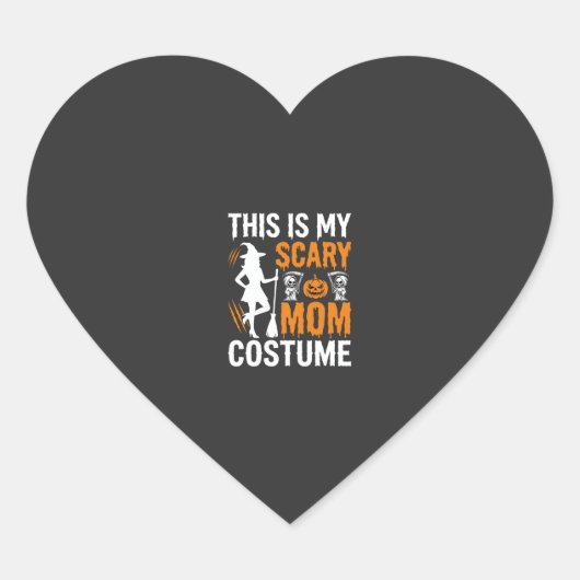 Grappig eng moedercostuum Halloween heks Hart Sticker (Voorkant)