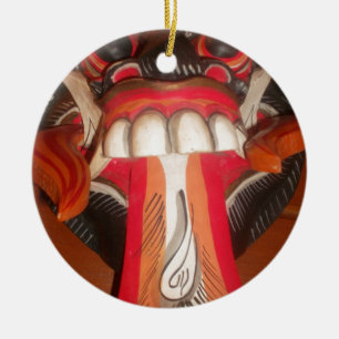 Grappig eng-onzin-tong-Aziatische halloween-verbij Keramisch Ornament