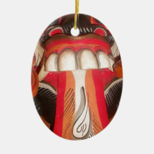 Grappig eng-onzin-tong-Aziatische halloween-verbij Keramisch Ornament