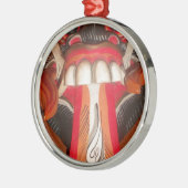 Grappig eng-onzin-tong-Aziatische halloween-verbij Metalen Ornament (Links)