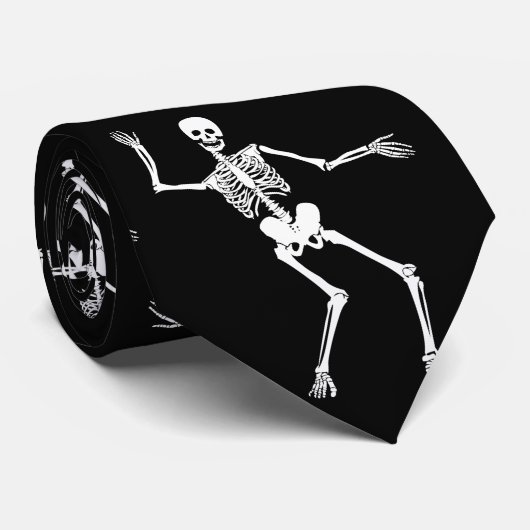 Grappig eng skelet patroon gelukkig Halloween Stropdas (Opgerold)