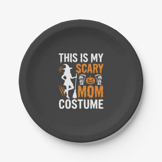 Grappig Enge Moeder Kostuum Halloween Heks Papieren Bordje (Voorkant)