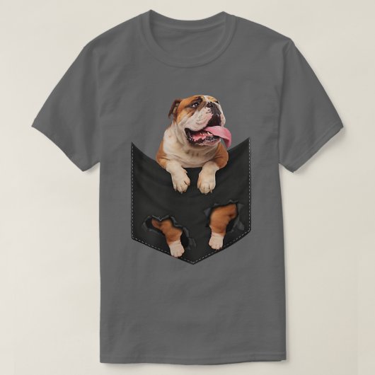 Grappig engelige buldog in Your Pocket for Dogs Lo T-shirt (Design voorkant)