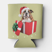 Grappig Engels Bulldog Dog Tree kerstverlichting Blikjeskoeler (Voorkant)