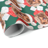 Grappig Engels Cocker Kerstpatroon Cadeaupapier (Rol Hoek)