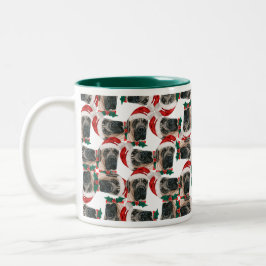 Grappig Engels Mastiff Kerstpatroon Tweekleurige Koffiemok