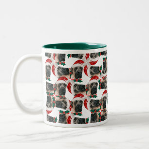 Grappig Engels Mastiff Kerstpatroon Tweekleurige Koffiemok